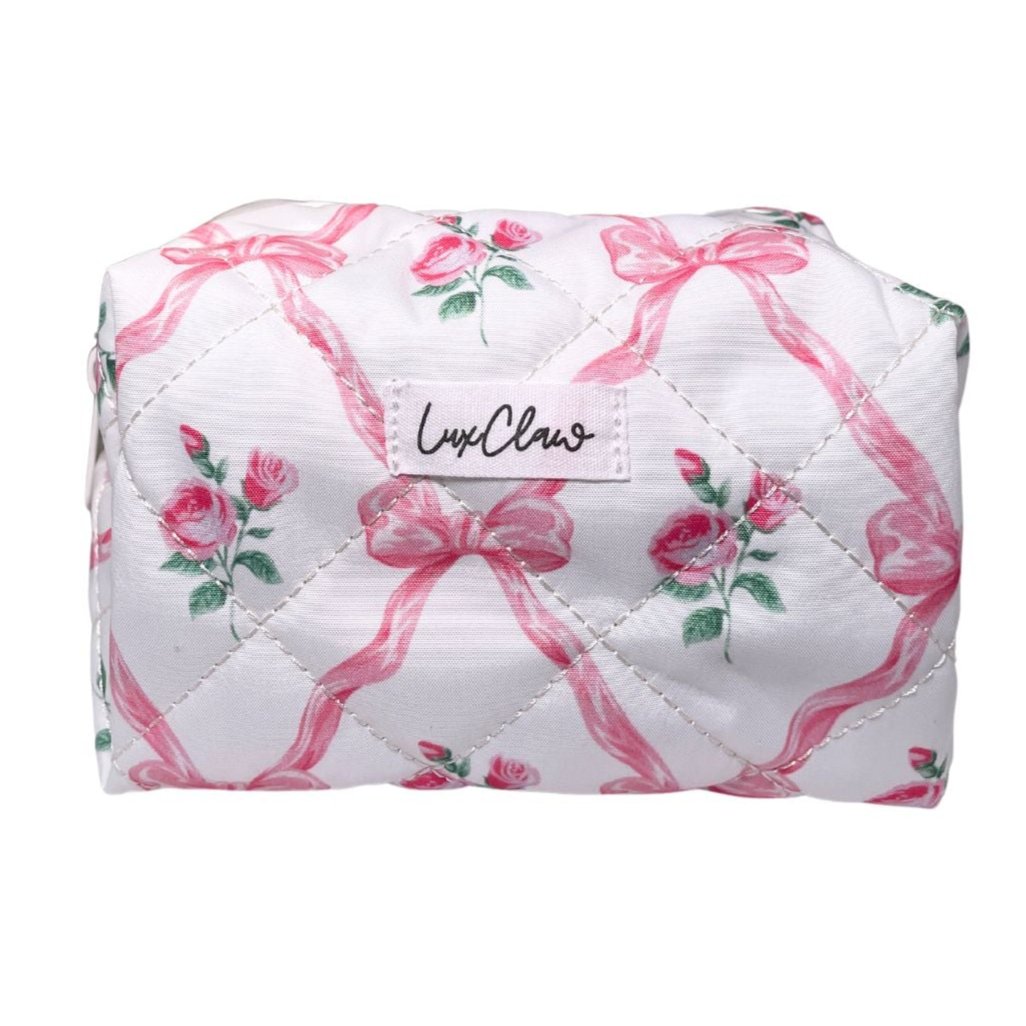 LuxClaw Makeup Bag in "Ruffle Rose"